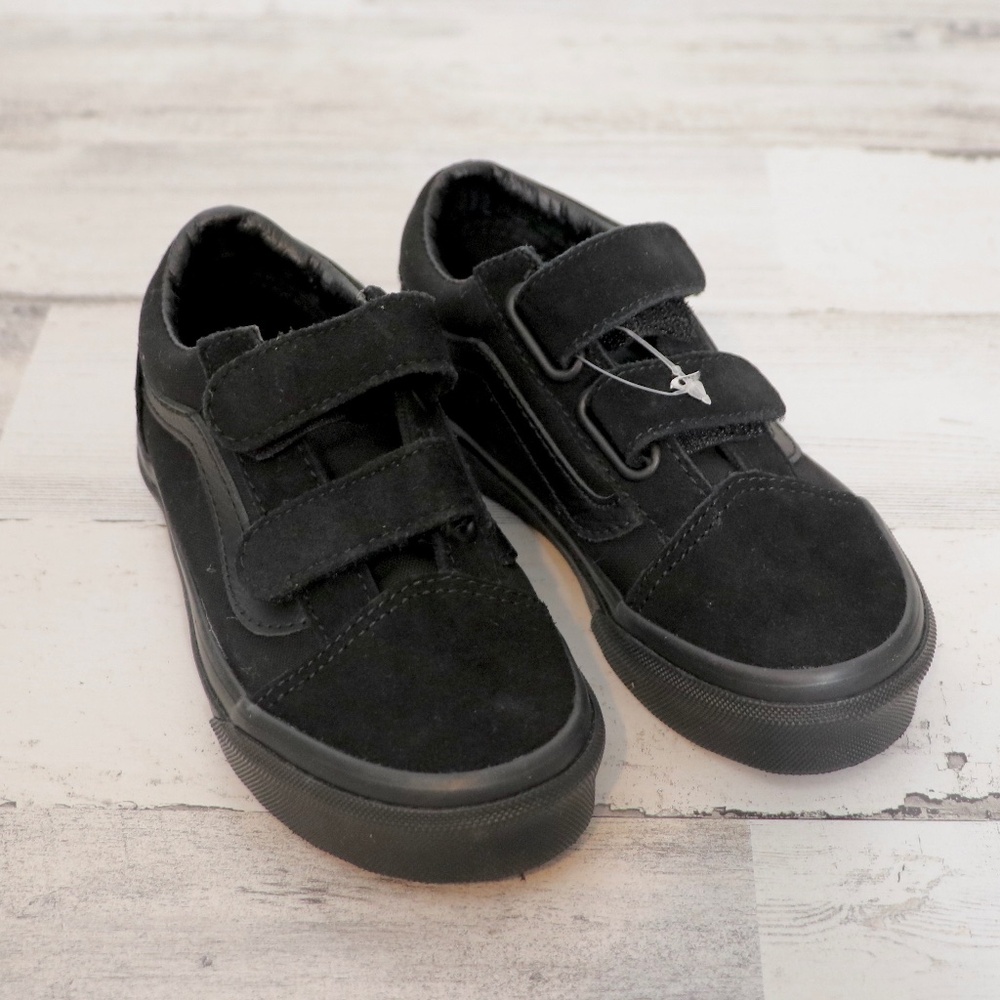 Vans Kids Black Velcro Sneakers